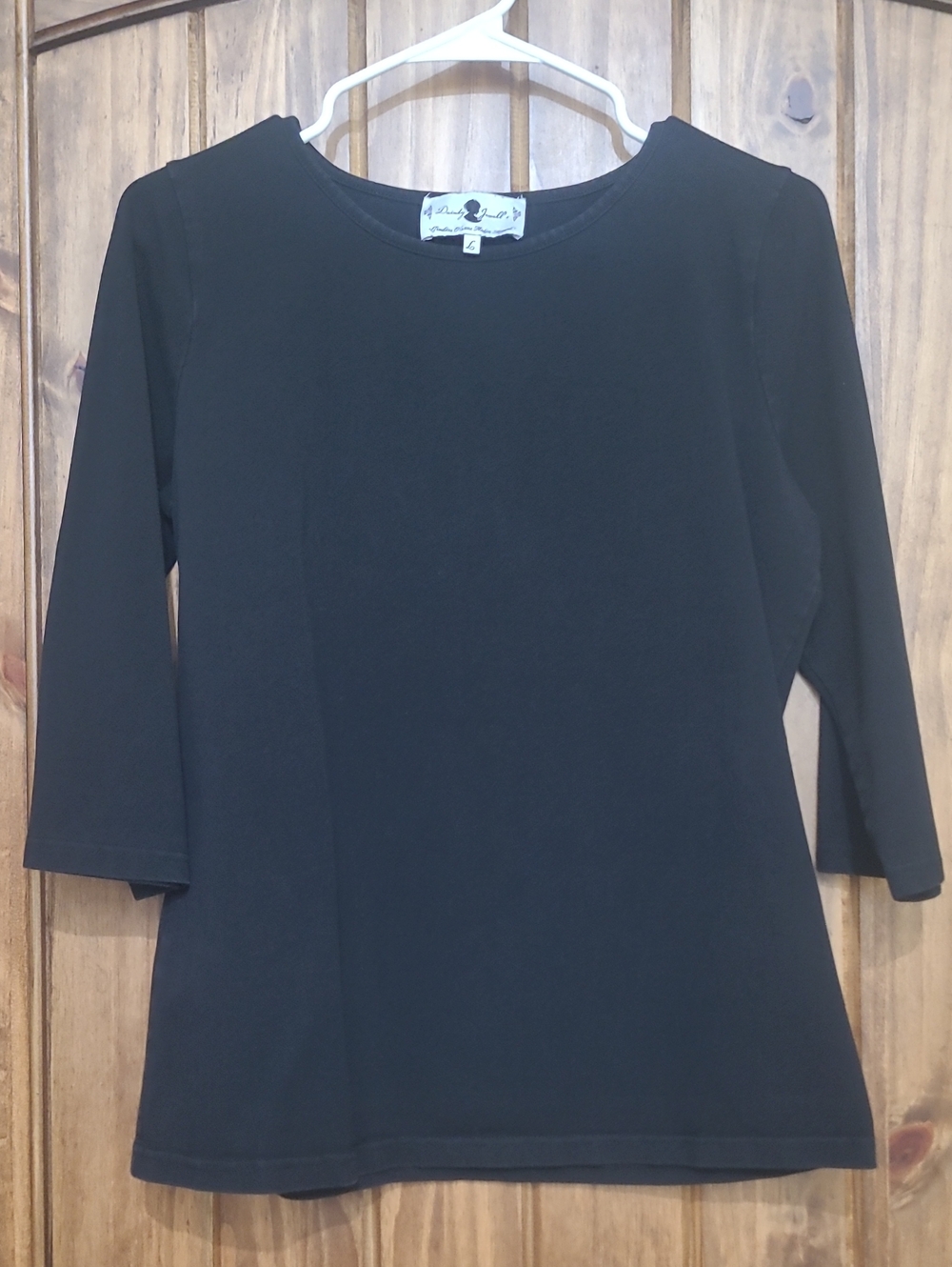 Dainty Jewells Black Round-Neck Knit Top